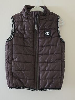 Calvin Klein Quilted Puffer Vest - Burgundy Brown